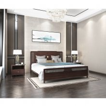 新中式实木床胡桃色单小户型经济型简约现代橡木家具主卧室家私