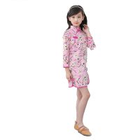 新款2018大童小孩春秋连衣裙女童长袖旗袍 儿童装女孩唐装裙祺袍