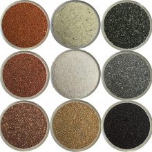 厂供无机彩砂石英砂质感圆粒砂 砂基透水砖覆膜材料沙子