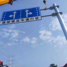 河北沧州景区热镀锌喷塑道路F型交通标志杆标志牌制作厂家