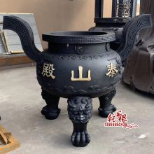 定做大型香炉寺庙铸铁纯铜双龙圆形平口特大室内家用祠堂插香供奉户外鼎