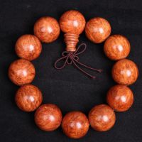 海南黄花梨 鬼脸鬼眼油梨虎皮纹20MM手串男士 海黄念珠女佛珠手链