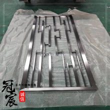 现代中式铁艺隔断屏风客厅简约玄关柜镂空雕花餐厅落地墙卧室装饰