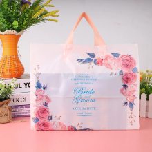 粉茶花服装手提胶袋 pe塑料袋 礼品饰品鞋盒包装胶袋订制