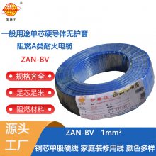 金环宇 国标 A类阻燃耐火电线 ZAN-BV 1平方 单股硬线 铜芯bv电线