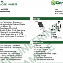 GeneSiC SemiconductorṩG2R50MT33K 3300 V 50 m SiC