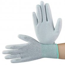 贴掌手套 碳纤维涂指涂掌手套 PU涂层无尘工业劳保电子作业防护手套