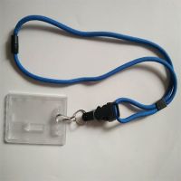 圆绳挂绳定做颜色可任选的5mm宽安全扣及透明卡套做涤纶证件带