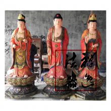 西方三圣佛像寺庙佛堂供奉木制品摆件工艺品定制温州禅逸佛像厂家