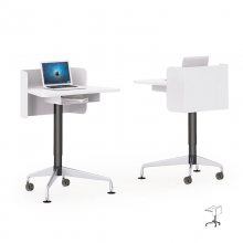 升降演讲台 培训讲桌 老师教学桌 众晟家具钢木桌