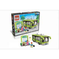 启蒙拼插积木城市系列城市公交车益智拼装拼插积木玩具1121