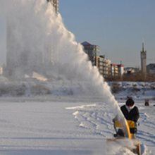 聚仁 小型路面扬雪机 双链条摩擦轮抛雪机 手推式抛雪机