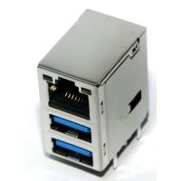 FOXCONN富士康RJ45 千兆网口+2个USB3.0 带灯 JFM38U1M-B313-4F