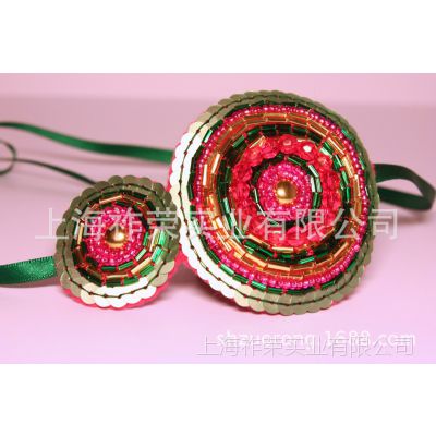 厂家定做水晶串珠发带 珠绣头箍 手工珠片绣发饰 铁丝珍珠花头饰