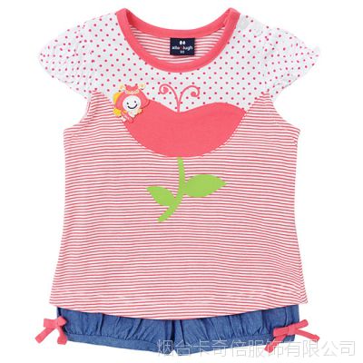 2014韩国alooughe同款女童品牌童套装^童装批发^上海童装市场供