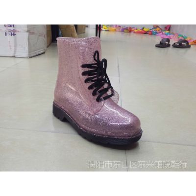 厂家直销2014春秋新款外贸时尚雨靴中筒厚底女雨鞋 雨靴批发