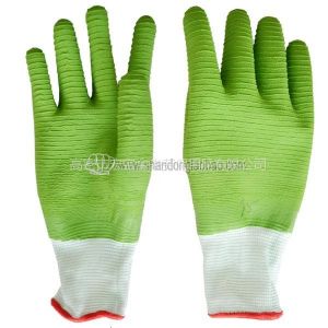 供应绿色乳胶细纹手套