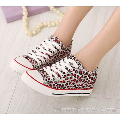 内增高帆布鞋学生体育课***春秋性感豹纹女子运动休闲板鞋MA28