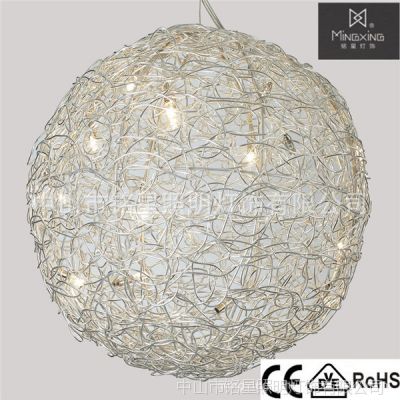 供应铝线球灯罩 直径1M 本色(银色)|铝线球吊灯批发|铝线编织球 订做