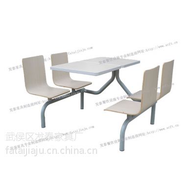 铝合金封边快餐桌椅，餐厅桌椅铝边进口面板，一心一客快餐桌椅