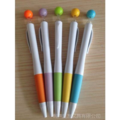 按动圆珠笔批发 珠子笔 简易笔 礼品促销笔 可印LOGO 质量***