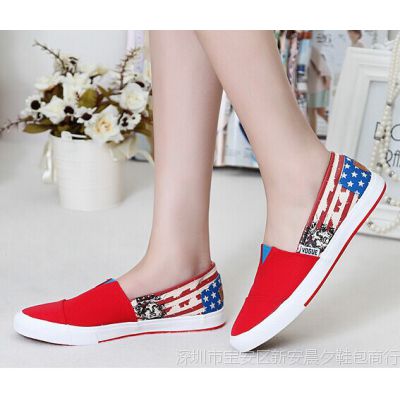 一脚登懒人帆布鞋2014年新款潮女轻便防滑橡胶底休闲女士拼色MA11