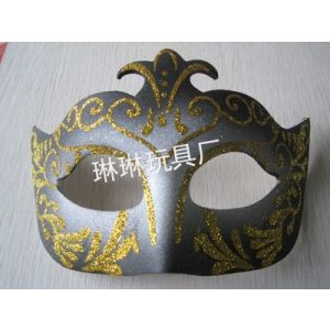 供应节庆用品 派对面具 皇冠金粉面具