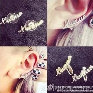 供应日本 荻原桃子着用时尚个性字母耳钉 日本原宿耳钉