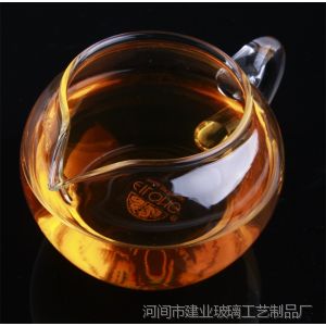 供应扁苹果茶海 耐热玻璃公道杯 功夫茶具 分茶器 260ML