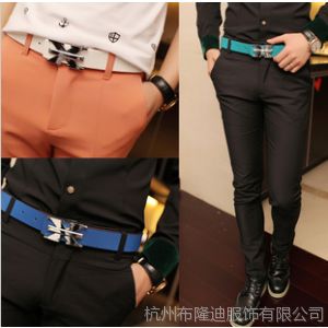 供应糖果色亮面字母韩版男士皮带