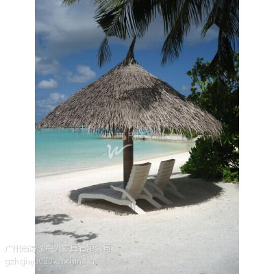 白色实木耐用沙滩躺床躺椅 HC06-019