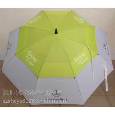 供应雨伞厂专业定制精品奔驰高尔夫双层防风伞