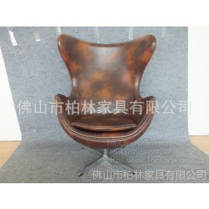 供应头层牛皮的上海(玻璃钢材质)皮制躺式鸡蛋椅