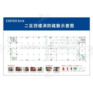 供应供应大朗 松山湖 东坑 寮步 黄江 常平 东莞办公室厂区车间消防图紧急逃生图 安全消防标识图