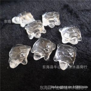 供应白水晶茶水晶东陵玉小乌龟吊坠长寿龟 适合做吊坠、编结物