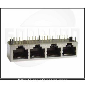 供应RJ45 1X4孔带变压器 网络插座｜RJ45 PCB JACK | RJ45 接口