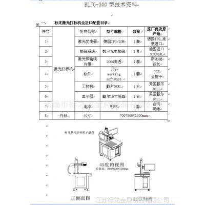 进口德国IPG激光器 ***激光打标机 江苏标龙打标机厂家直销