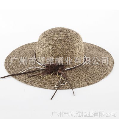 中国广东 淑女大草帽 蝴蝶节纸草帽 专业帽厂19年生产OEM品牌帽子