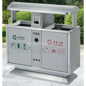 供应广州花都全不锈钢物业环卫垃圾桶 室内外均可使用不锈钢分类环卫垃圾桶