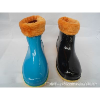 冬季女式短筒加绒保暖雨鞋棉水鞋雨靴女士时尚 毛口可拆