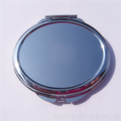 不锈铁铬色简易化妆镜厂家 椭圆形化妆镜 DIY小镜子批发