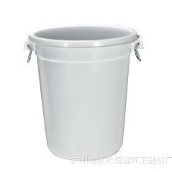 厂家供应150L白色圆形塑料垃圾桶 小区/物业/酒店环卫大白桶定制
