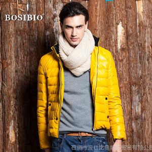 供应BOSIBIO波仕比奥 男式羽绒服 加绒毛里90绒 司登***短款皮羽绒
