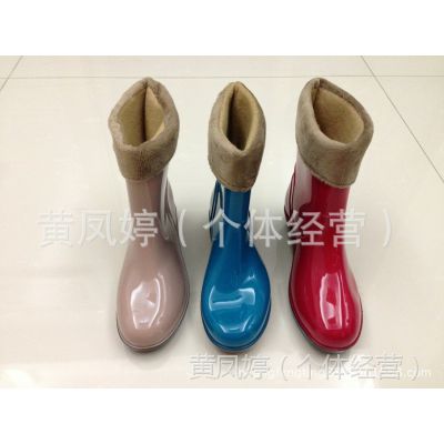 供应女士珠光保暖雨靴矮筒保暖雨鞋耐磨防滑水鞋套鞋短靴雨鞋