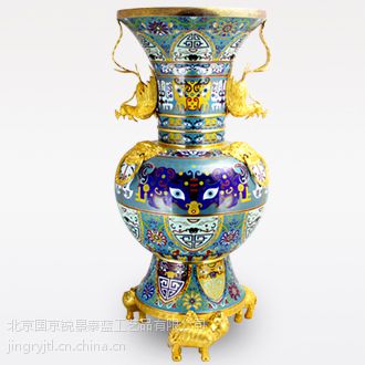 京锐景泰蓝35寸三环凤尾尊