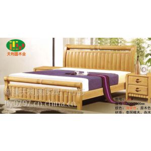 供应625原木色橡木床|实木床|双人床|白坯床|泰国橡木床|白胚家具|南康家具