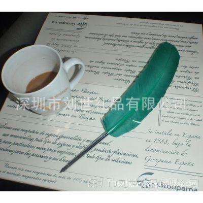 供应蘸水套装，明星用笔，火鸡羽毛蘸水笔，天然羽毛，礼品收藏品