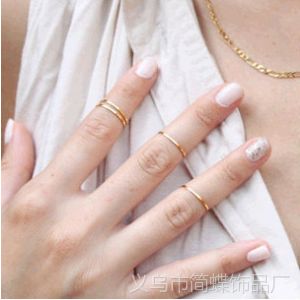 供应0151欧美外贸饰品 抛光铜戒指 细戒指 关节戒指