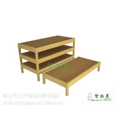 智拓星品牌幼儿园家具丨实木幼儿睡床丨叠叠床