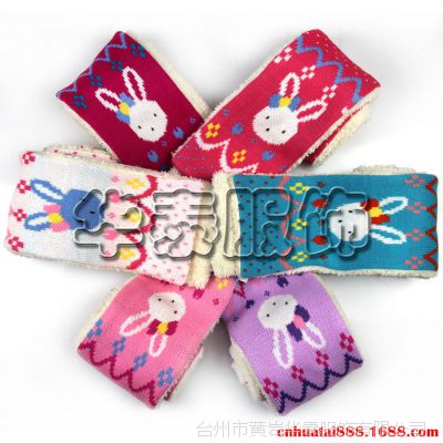 优质韩版儿童兔子纯色围巾，儿童卡通兔子针织毛线秋冬保暖围巾